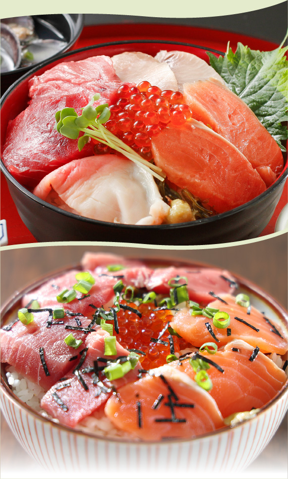 海鮮丸と三色海鮮丼の具