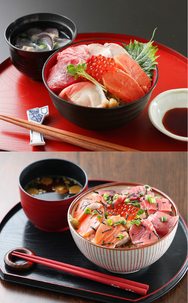 海鮮丸と三色海鮮丼の具