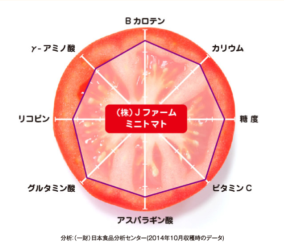 【図表】Jファームの高騰度ミニトマトの成分グラフ