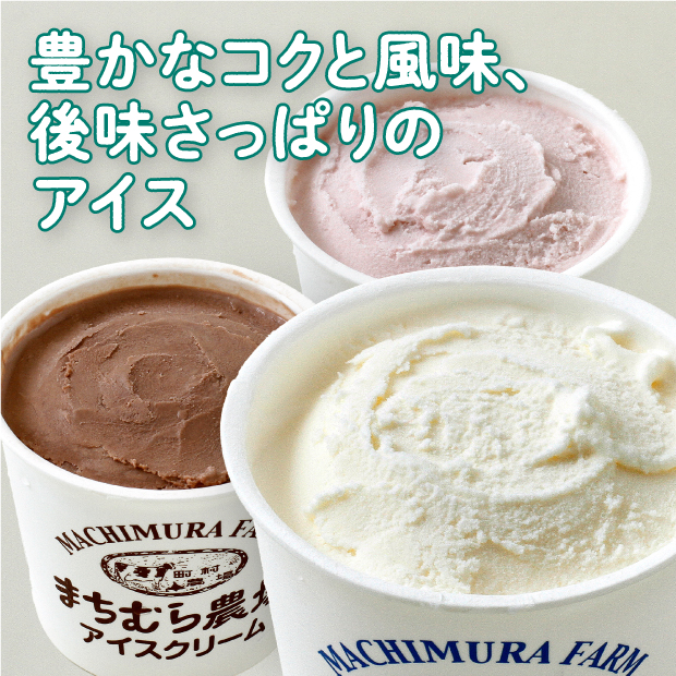 とても美味しそうな3種類のアイスクリーム