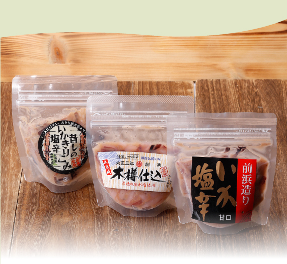木樽仕込み塩辛「小田島水産食品特選セット」のパッケージ