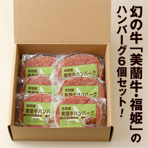 幻の牛【美蘭牛】特製ハンバーグセット（6個）