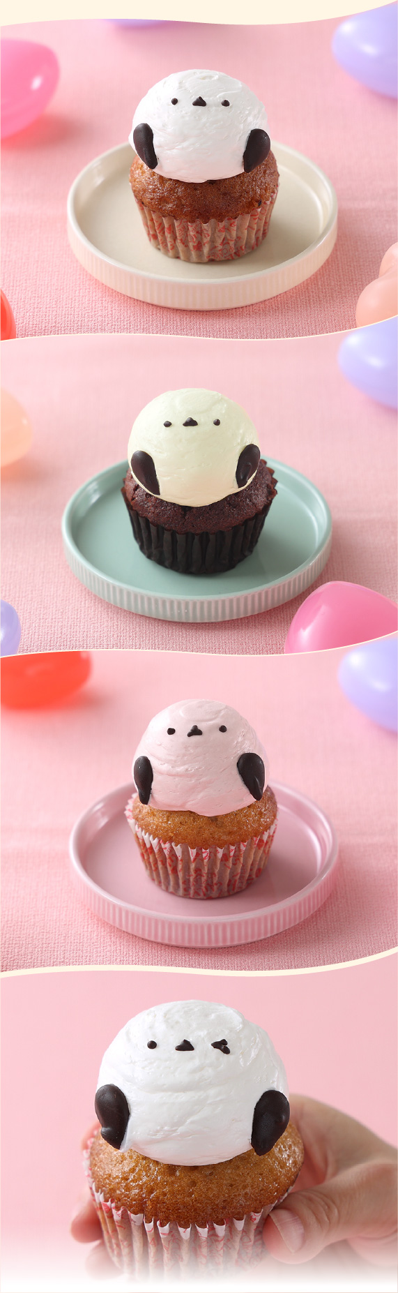 シマエナガのカップケーキ