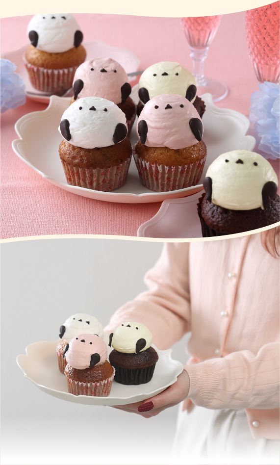 シマエナガのカップケーキ