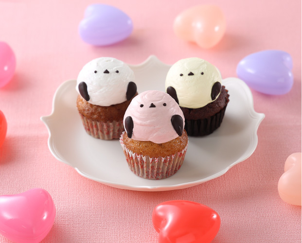 シマエナガのカップケーキ