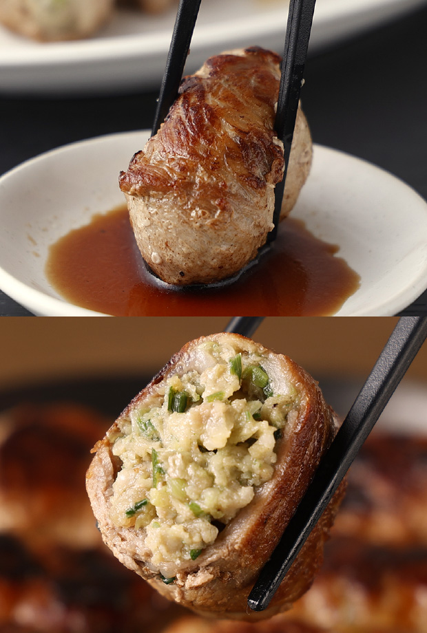 餡を北海道産豚肉で包んだ肉汁したたるジューシー餃子！