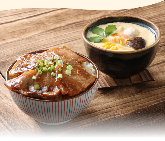 茶わんむし豚丼セット