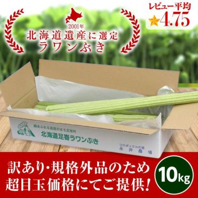 規格外 若採り生ラワンぶき 10kg【足寄(あしょろ)町特産】