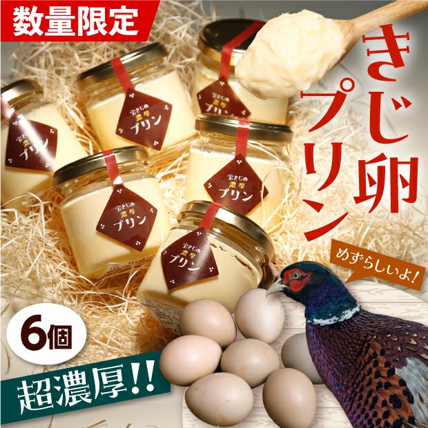 【期間限定】きじ濃厚プリン 6個・1セット