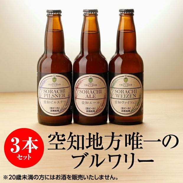 クラフトビール 3本セット｜滝川 クラフトビール工房 お取り寄せ｜食べ