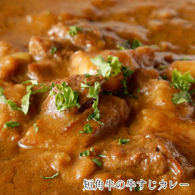 鮭・ほたて・花咲蟹のシチューと牛すじカレーのセット