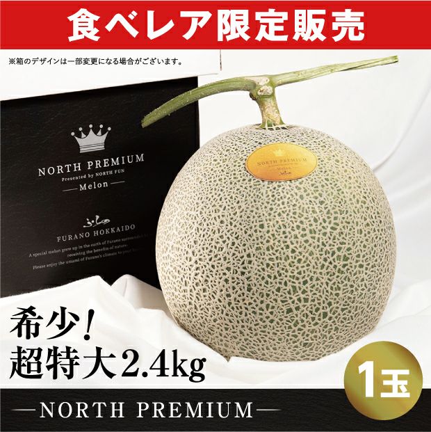 【食べレア限定】 富良野メロン NORTH PREMIUM 約2.4kg以上 1玉