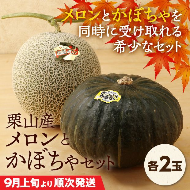 栗山産　メロンとかぼちゃセット　各2玉
