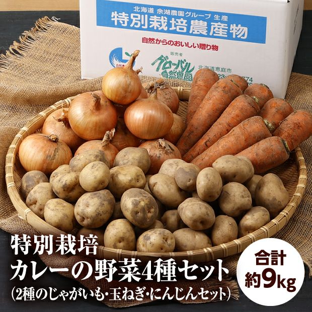 特別栽培 カレーの野菜4種セット（2種のじゃがいもと玉ねぎ・にんじんセット）