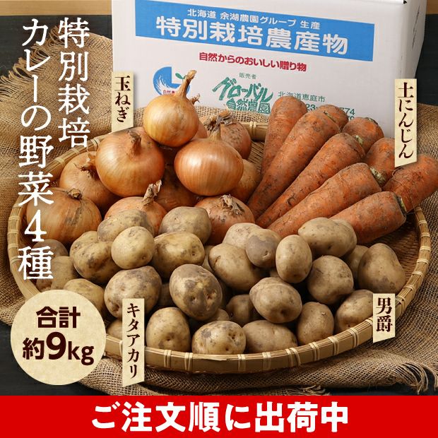 特別栽培 カレーの野菜4種セット（2種のじゃがいもと玉ねぎ・にんじんセット）