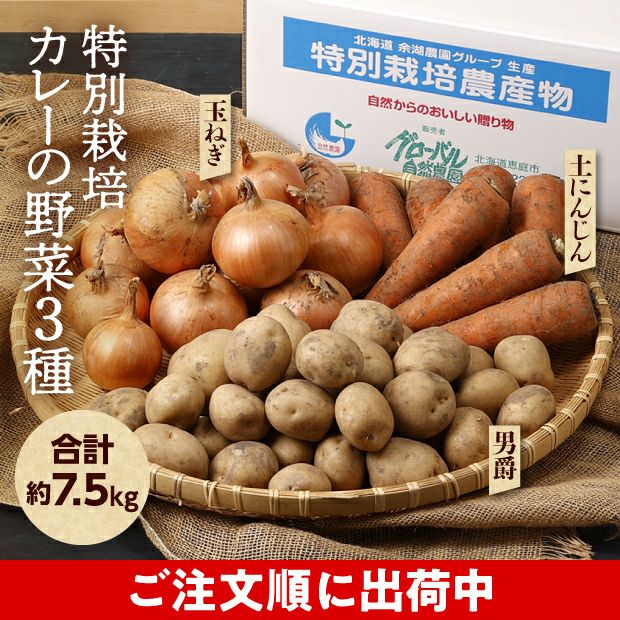 特別栽培 カレーの野菜3種セット（じゃがいも・玉ねぎ・にんじんセット）
