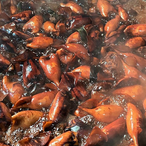 美味しそうないかめしの調理の様子