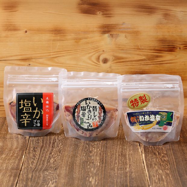 木樽仕込み塩辛「酒のあてセット」のパッケージ