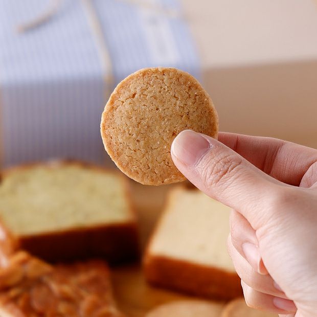 手に持った小さめサイズの全粒粉クッキー