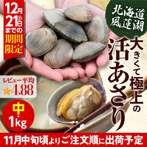 別海産　活あさり(中サイズ)　1㎏