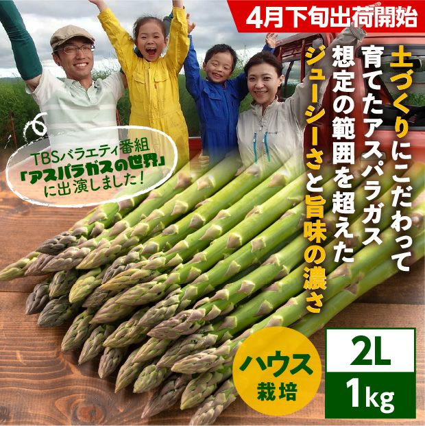 びばい産　ハウス栽培グリーンアスパラ　2L