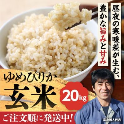 令和7年 北海道・岩見沢産 金賞ゆめぴりか 玄米20kg｜米 室永農園